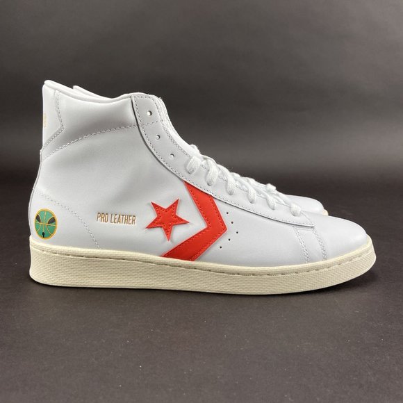 Converse Men's Roswell Rayguns Pro Leather HI White Orange Shoes 171197C Sz 9-12 - Picture 2 of 9